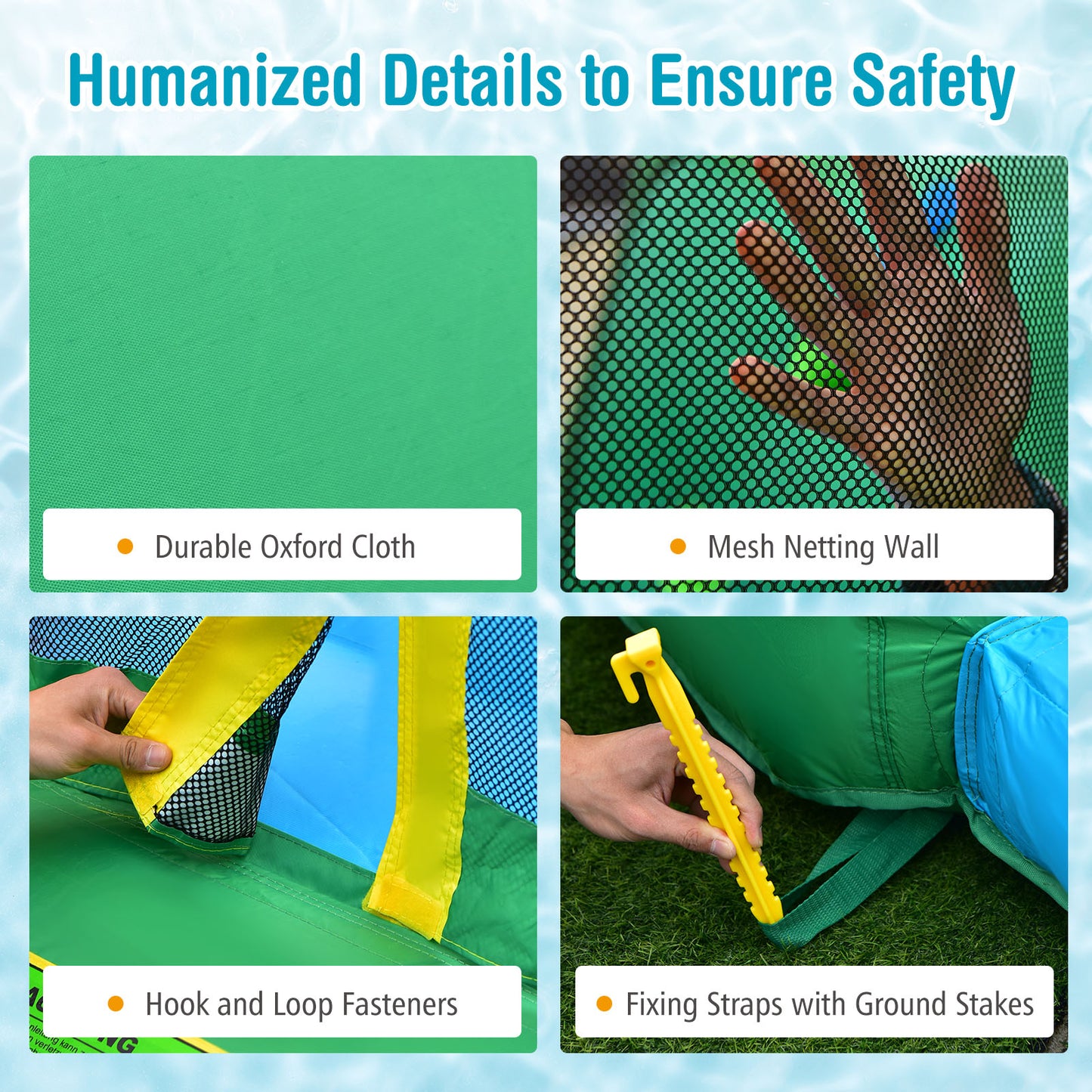 Inflatable Water Slide Park with Upgraded Handrail without Blower