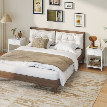 Wooden Storage Shelf with Drawer for Bedroom and Living Room-White