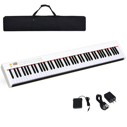 BX-II 88-key Portable Digital Piano with  MP3-White Kids Crystal