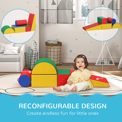 5 Piece Climb and Crawl Activity Playset Soft Safe Foam for Toddler Learning Toy