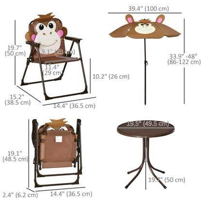 Kids Picnic Table Chair Set Outdoor Folding Garden Furniture Adjustable Height