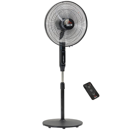 Standing Floor Fan Remote Control Stand Up Cooling Tall Pedestal Electric Bedroom Black