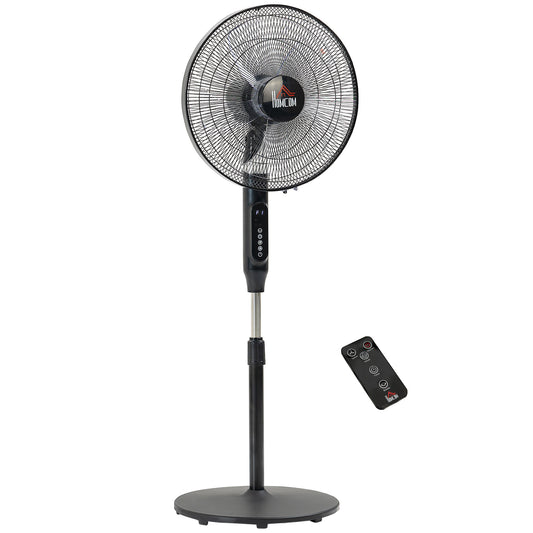 Standing Floor Fan Remote Control Stand Up Cooling Tall Pedestal Electric Bedroom Black