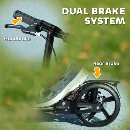 Foldable Kids Scooter with 4 Adjustable Height, Double Brake, Shock Absorption for Ages 6-12, Black