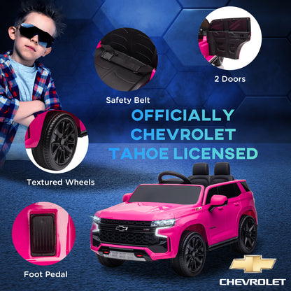 12V Ride on Car Licensed Chevrolet TAHOE Remote Control 3 Speed LED Light Horn Music Kids Electric Vehicle