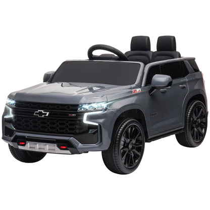 12V Chevrolet TAHOE Kids Ride On Car Remote Control MP3 Music Lights Electric Toy Truck 3-6 Years Grey