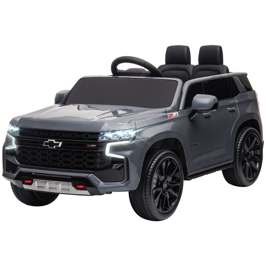 12V Chevrolet TAHOE Kids Ride On Car Remote Control MP3 Music Lights Electric Toy Truck 3-6 Years Grey Kids Crystal