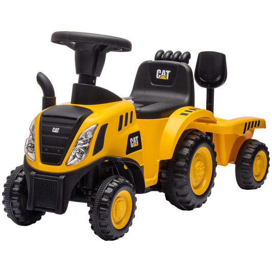 Caterpillar Licensed No Power Ride On Tractor with Shovel, Trailer Kids Crystal