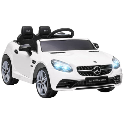 Kids Ride-On Car: 12V Electric, White, Remote Control, Music, Lights, 3-6 Years