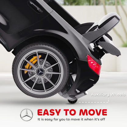 Mercedes-Benz AMG GTR Licensed 12V Battery Powered Kids Electric Car w/ Remote, Soft Start, Lights, Music Horn Black