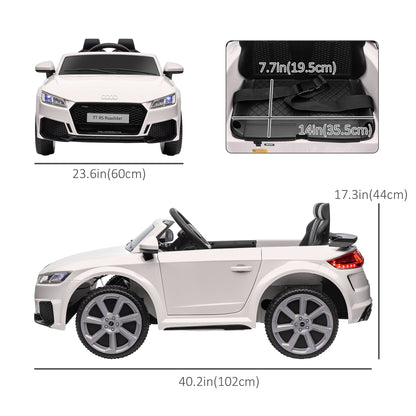 Licensed Ride-On Car: 6V Electric, Kids, Remote Control, Battery Powered, White