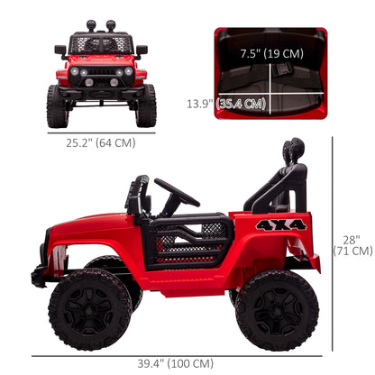 12V Kids SUV Ride On Car, Off-Road Truck with Remote Control, Adjustable Speed, Red - Ultimate Adventure Toy