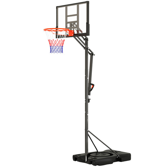 Basketball Hoop Outdoor, 4.4-10ft Portable Basketball Goal with Wheels and 44.5" Backboard, for Teenagers Youth Adults Kids Crystal