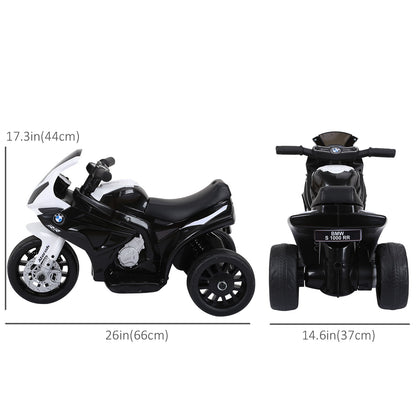 6V Kids Motorcycle Battery Powered Toddler Ride On with Headlight Music 3 Wheels Black