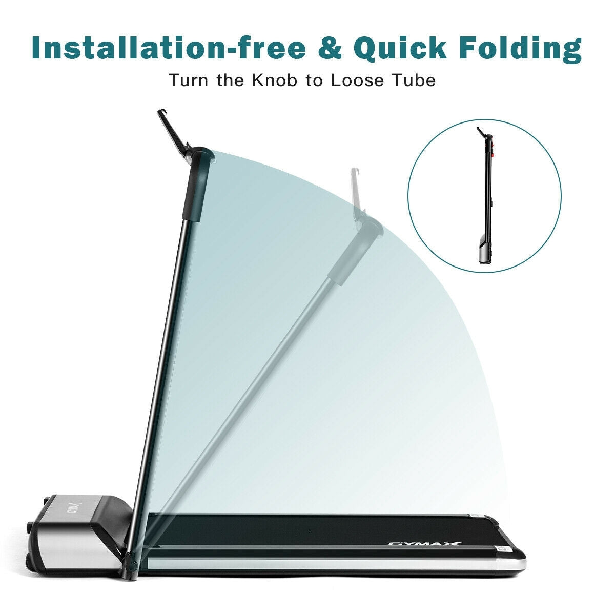 Ultra-thin Electric Folding Motorized Treadmill with LCD Monitor Low Noise Kids Crystal