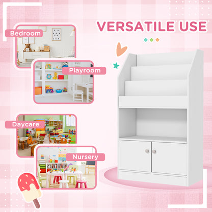Toy Storage Organizer Shelf Kids Bookshelf for Bedroom Playroom Nursery White