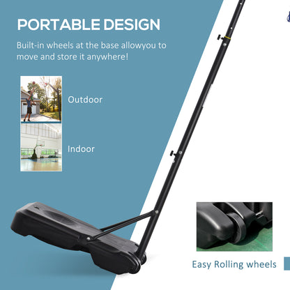 61"- 82.75" H Basketball Stand and Hoop Backboard Adjustable w/ Wheels For Kids Youth Outdoor