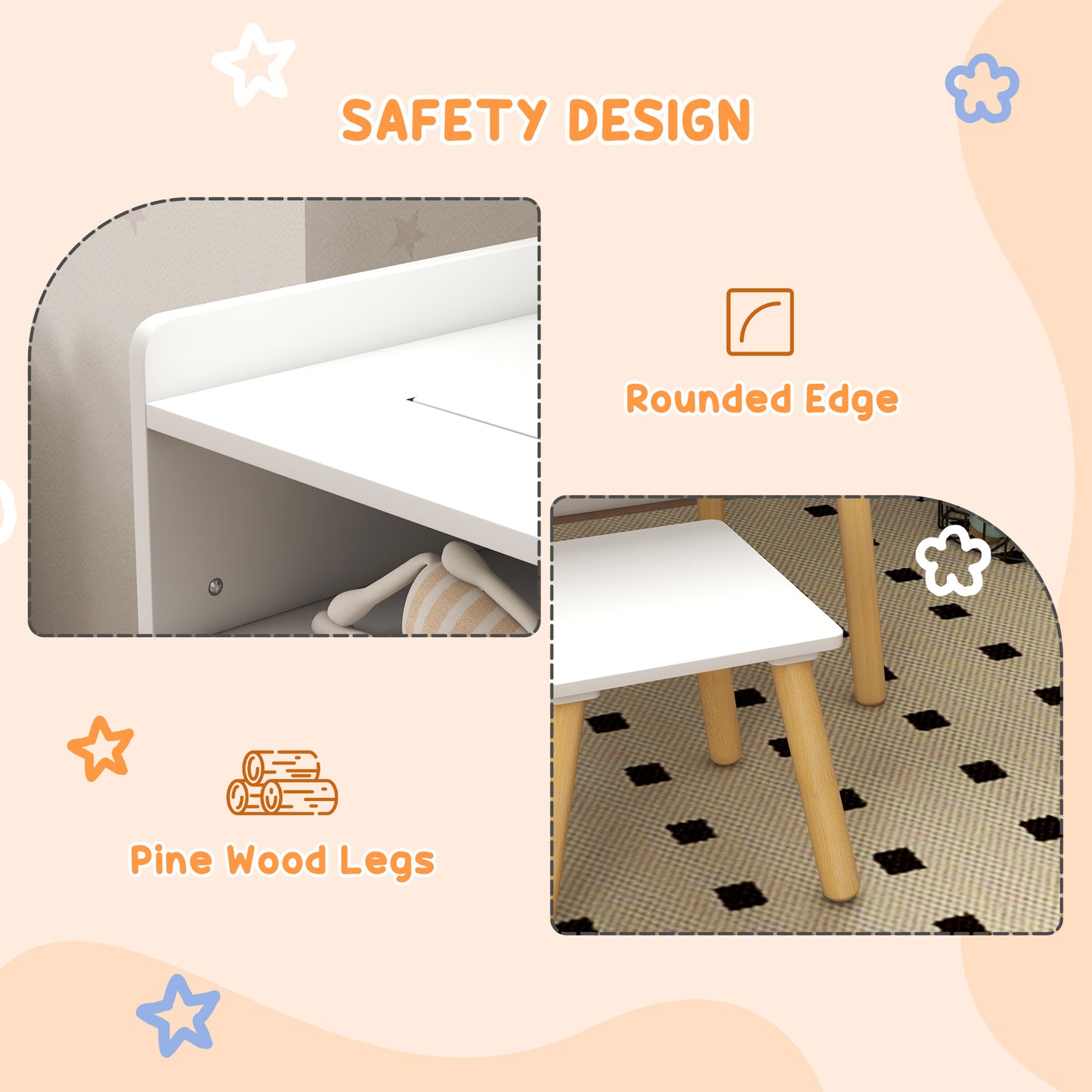 Multi-Use 3-in-1 Kids Table &amp; Chair Set, Blue, Encourages Play, Drawing, Reading, Perfect for Art & Crafts, Nursery/Playroom Kids Crystal