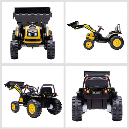 6V Kids Digger Ride On Excavator Battery Powered Construction Tractor Music Headlight Yellow