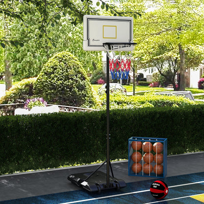 Portable Basketball Hoop for Teens Youth Adults with Wheels Fillable Base 6-7ft Height Adjustable Goal