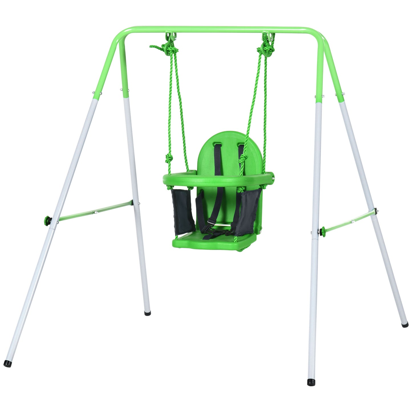 Toddler Swing Set 2 in 1 with Safety Harness, Durable Design for Ages 3-36 Months Kids Crystal