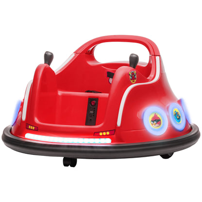 Angry Bird Licensed Electric Ride on Car, 12V Bumper Car for Kids w/ Dual Joysticks, 360 Degree Spin, Red