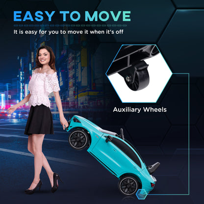 Mercedes-AMG Licensed 12V Ride on Car, Kids Electric Car with Remote Control, Spring Suspension, LED Lights, Light Blue