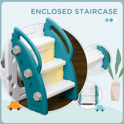 7 in 1 Toddler Slide with Basketball Hoop, Climber, Telescope, Tunnel, Steering Wheel, for 1-3 Years, Yellow