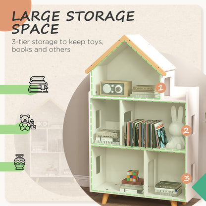 Toy Storage Organizer Cabinet 3 Tier Kids Bookshelf Playroom Room Nursery Kindergarten White