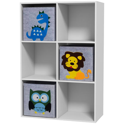 Toy Storage Organizer with 3 Nonwoven-Fabric Drawers for Childrens Room Playroom Hallway White