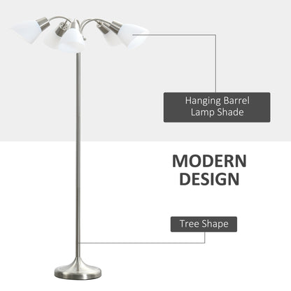 Arc Tree Floor Lamp 5 Adjustable Rotating Lights Modern Gooseneck Reading Bronze