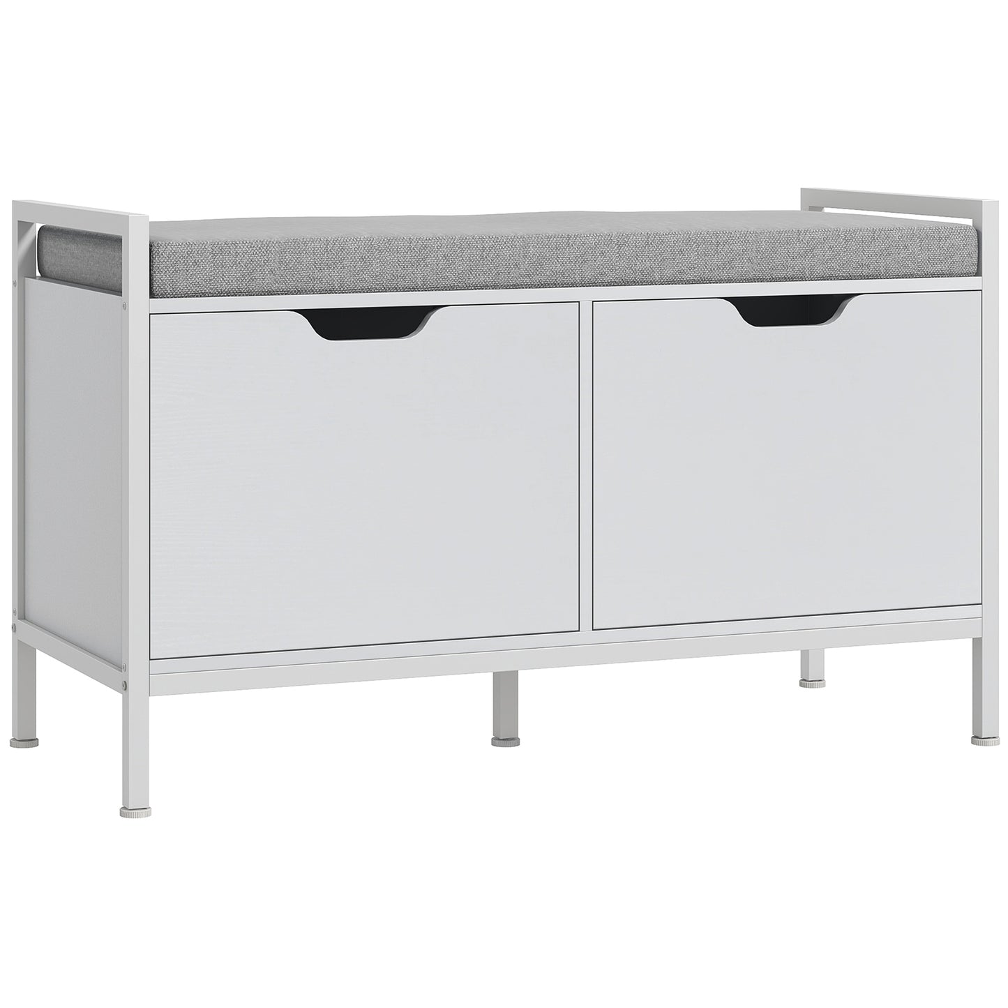 Shoe Storage Bench with Seat Cushion, Shoe Cabinet for Hallway, Entryway Bench, Supports 352lbs, White Kids Crystal