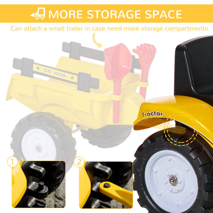 Kids Ride-On Excavator Manual Control Bucket Pretend Play Tractor Forward Backward Function