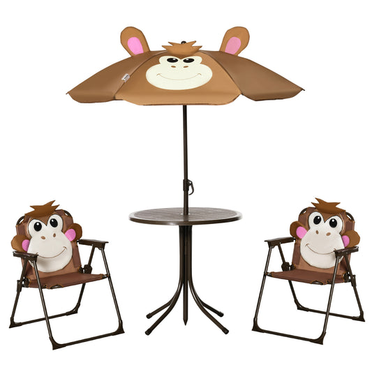 Kids Picnic Table Chair Set Outdoor Folding Garden Furniture Adjustable Height