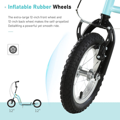 Youth Scooter Street Scooter for Teens w/ 12" Inflatable Front Wheel Dual Brakes for 5+ Year Old Kids