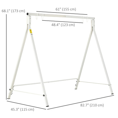 Metal Swing Stand Swing Frame, Hanging Chair Stand Only, 528 LBS Weight Capacity, for Backyard, Patio, Lawn, White