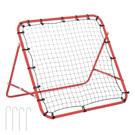 Kids Football Rebounder Net Training Soccer Kickback Target Goal Adjustable Red for Outdoor Play Kids Crystal