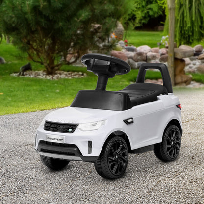 2 in 1 6V Land Rover Licensed Electric Car for Kids, Sliding Car with Music Horn Headlights, for 18-60 Months White