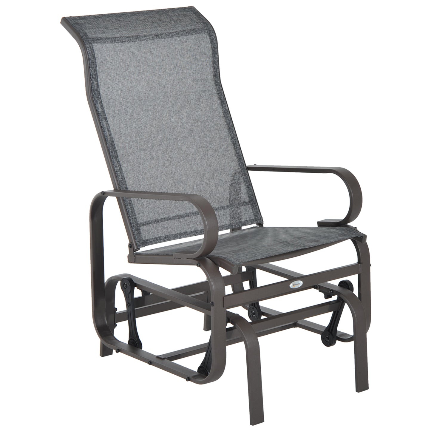 Patio Garden Glider Swing Chair Outdoor Mesh Rocking Gliding Seat Yard Porch Furniture Brown Grey Kids Crystal