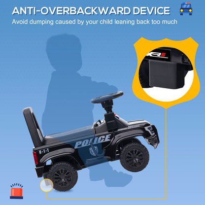 Kids Ride On Push Car Sliding Car Hidden Storage Foot-to-Floor Design Black Push Vehicle Toy