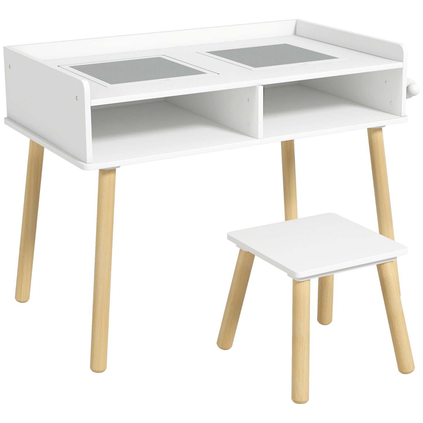 Versatile 3-in-1 Kids Activity Table & Chair Set, Perfect for Play, Drawing, Reading, Grey, Ideal for Nursery & Playroom