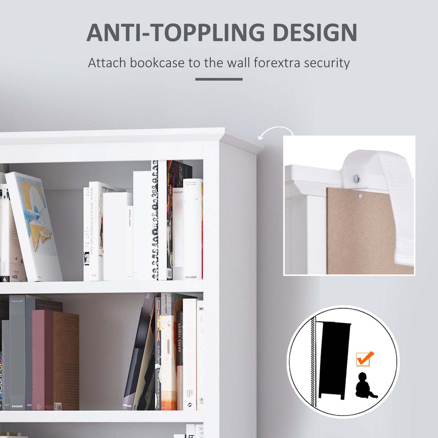 Storage Cabinet Bookcase Versatile Adjustable Shelves Living Room Organizer Elegant White Kids Crystal