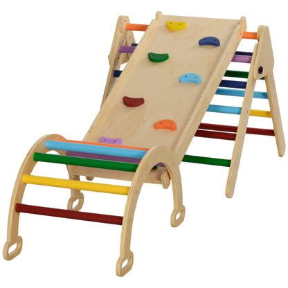 5 in 1 Pikler Triangle Set with Ladder, Ramp, Arch, for 18-48 months, Multicolour