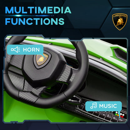 Kids Sports Car: 12V Electric, Butterfly Doors, 4.3Mph, Portable Battery, Green, for Boys/Girls