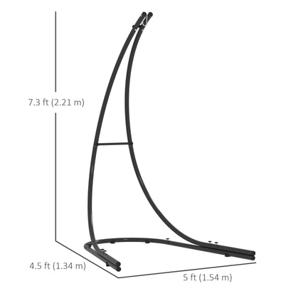 Hammock Chair Stand, Heavy Duty Steel Hanging Chair Stand for Swing Chair, Egg Chair, with Extra Large Base, Black