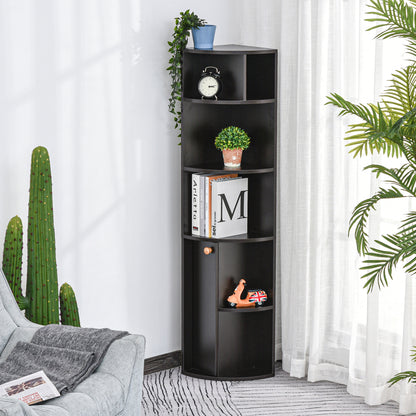 Spacious Storage Solution: 5-Tier Open Shelves Bookcase Cabinet, Floor Standing Home Office Organizer in Black