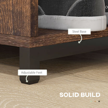 Hallway Bench with Shoe Storage Seat Rustic Brown Upholstered Flip Drawer Side Rack for 6 Pairs