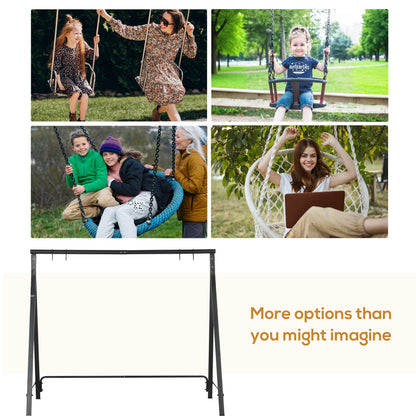 Metal Swing Stand Swing Frame, Hanging Chair Stand Only, 528 LBS Weight Capacity, for Backyard, Patio, Lawn, Black