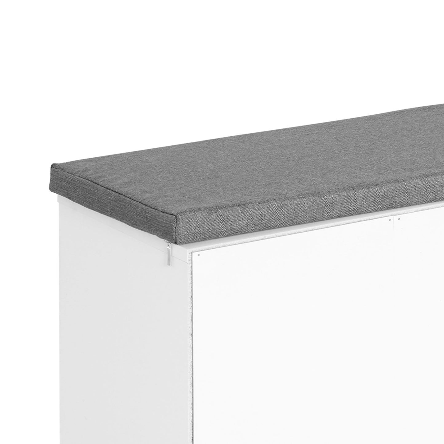 Shoe Bench with Storage, Upholstered Entryway Bench with Adjustable Shelves, Cushion for Living Room, Hallway, White Kids Crystal