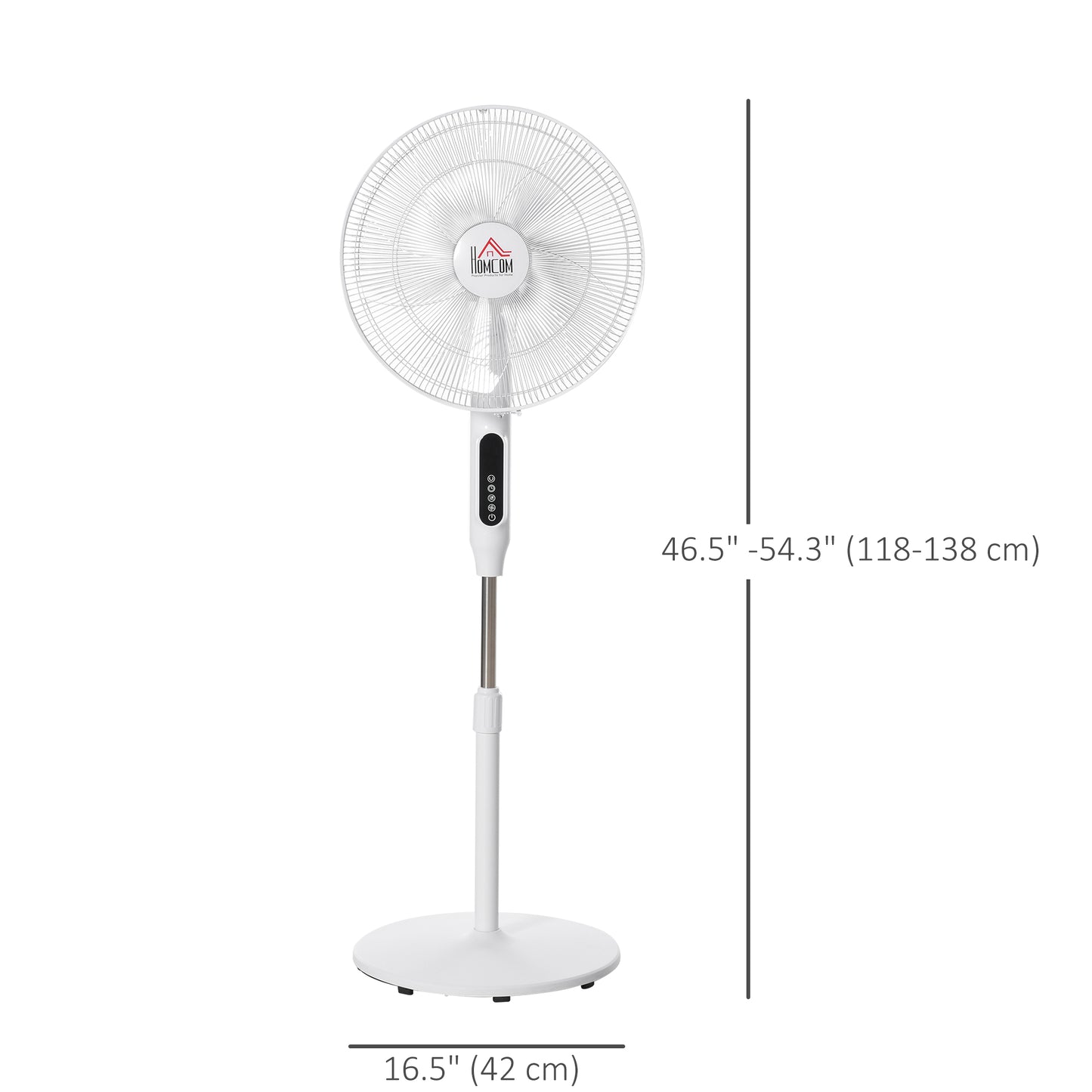 Standing Floor Fan with Remote Tall Pedestal Cooling Fan for Home Bedroom White Kids Crystal